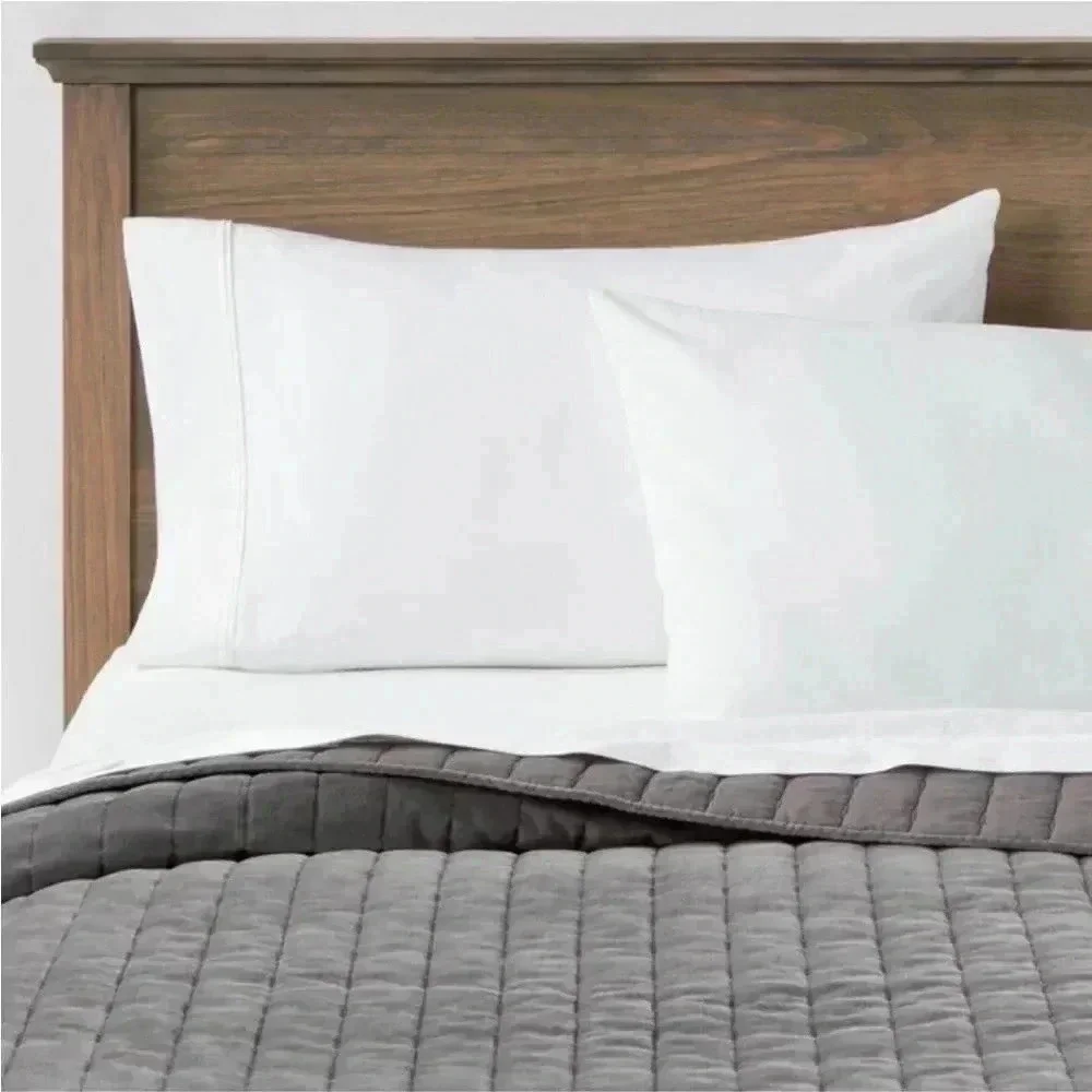 NWOT Full/Queen Channel Stitch Velvet Quilt Charcoal - Threshold‎